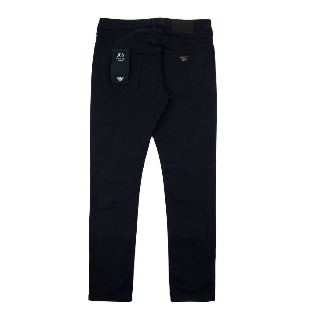 Emporio Armani J06 Slim-fit Stretch-gabardine Jeans Navy Blue 0920