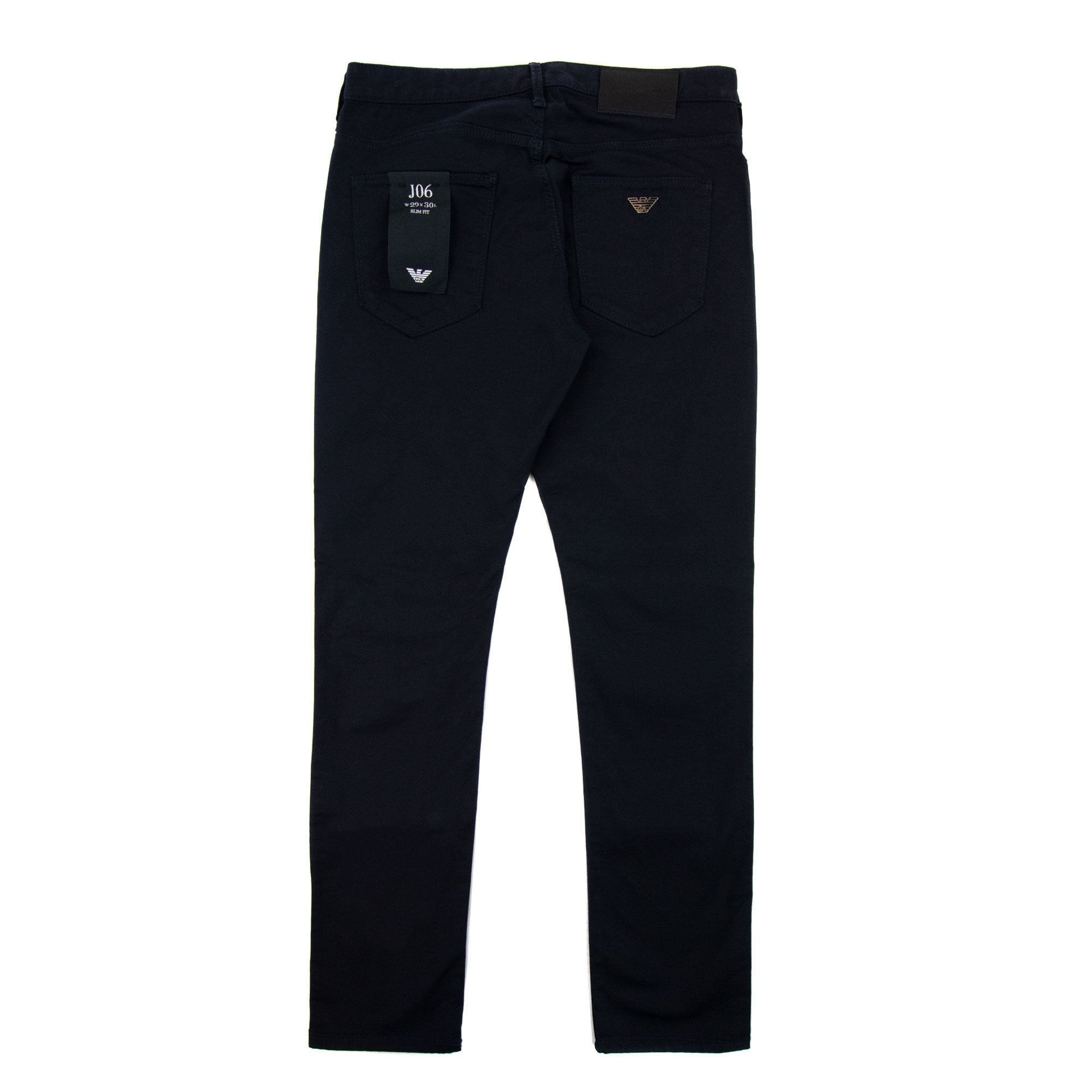 Emporio Armani J06 Slim-fit Stretch-gabardine Jeans Navy Blue 0920