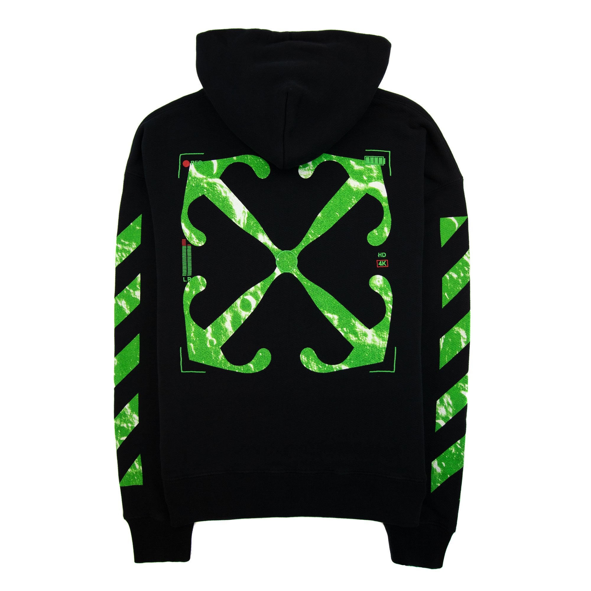 Off White Moon Cam Arrow Skate Hoodie Black/green