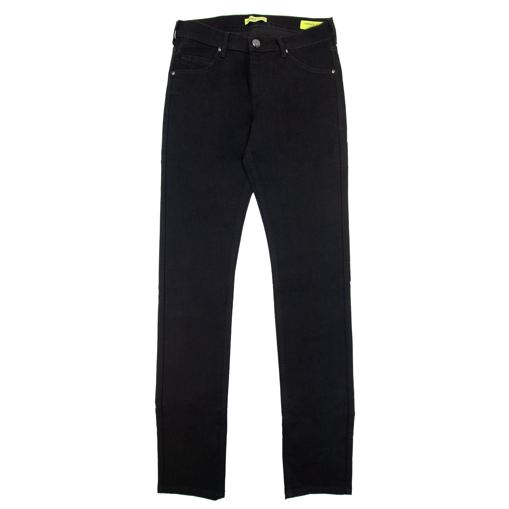 Versace Jeans Slim Fit Round Logo Jean Black