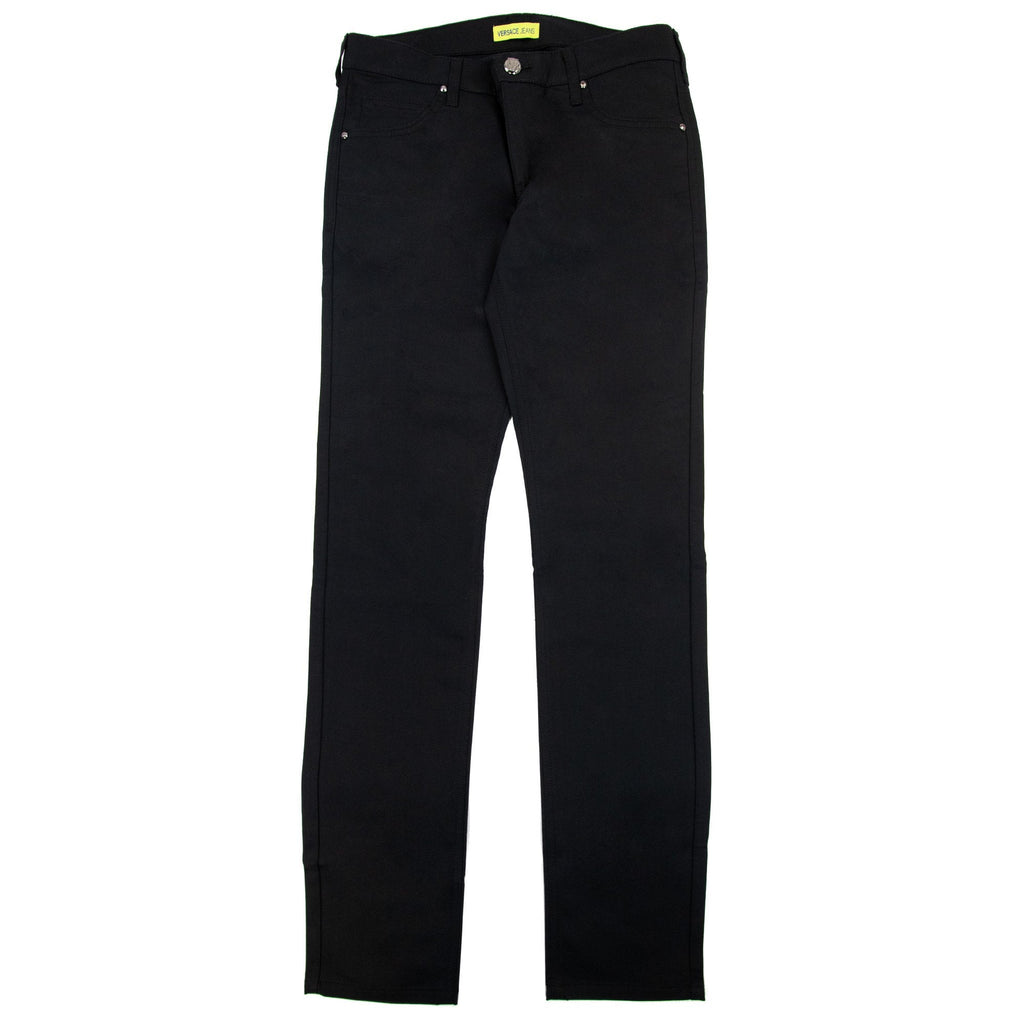 Versace Jeans Metal Pocket Logo Stretch Jeans Black