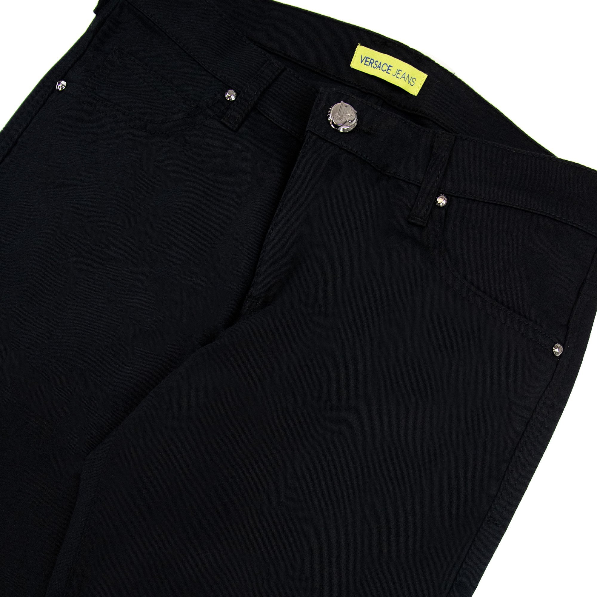 Versace Jeans Metal Pocket Logo Stretch Jeans Black