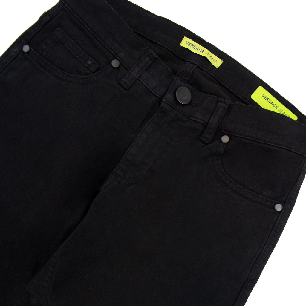 Versace Jeans Embroidered Logo Slim Fit Jean Black