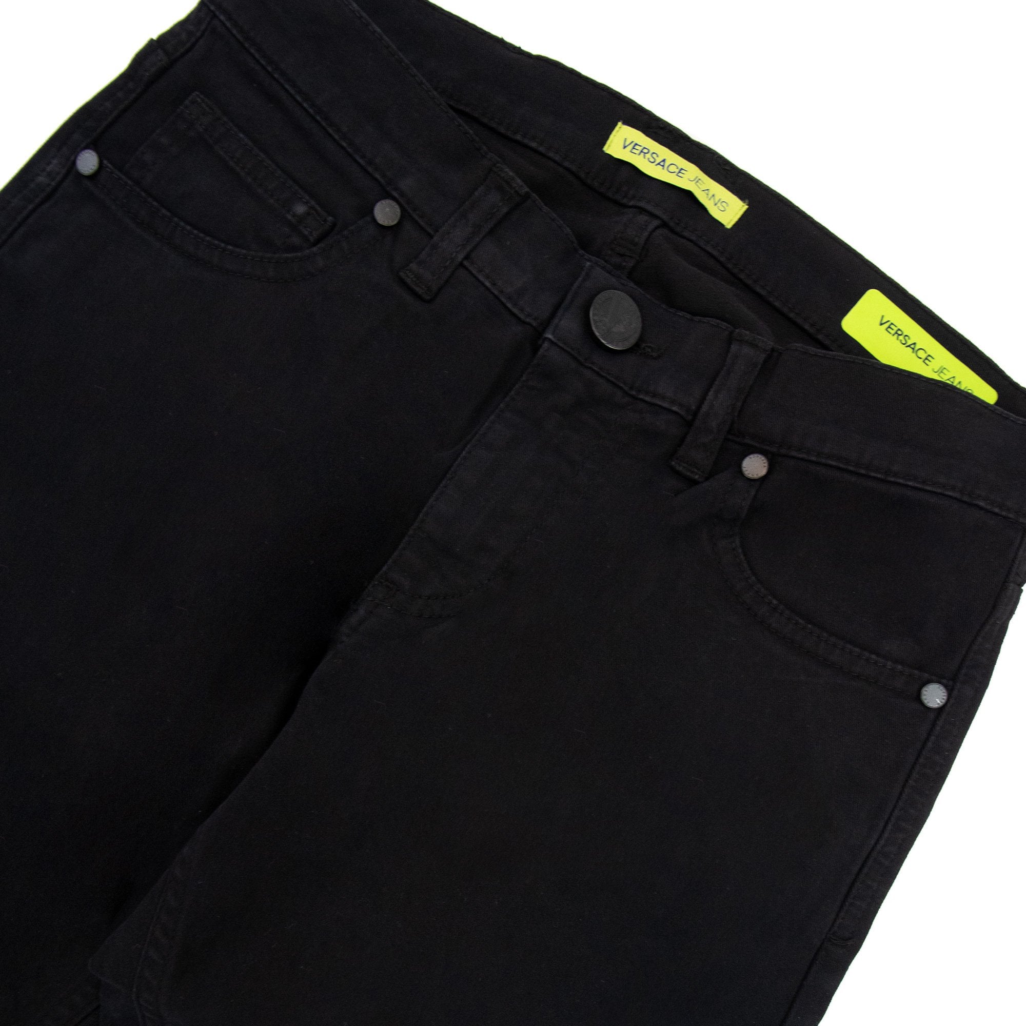 Versace Jeans Embroidered Logo Slim Fit Jean Black