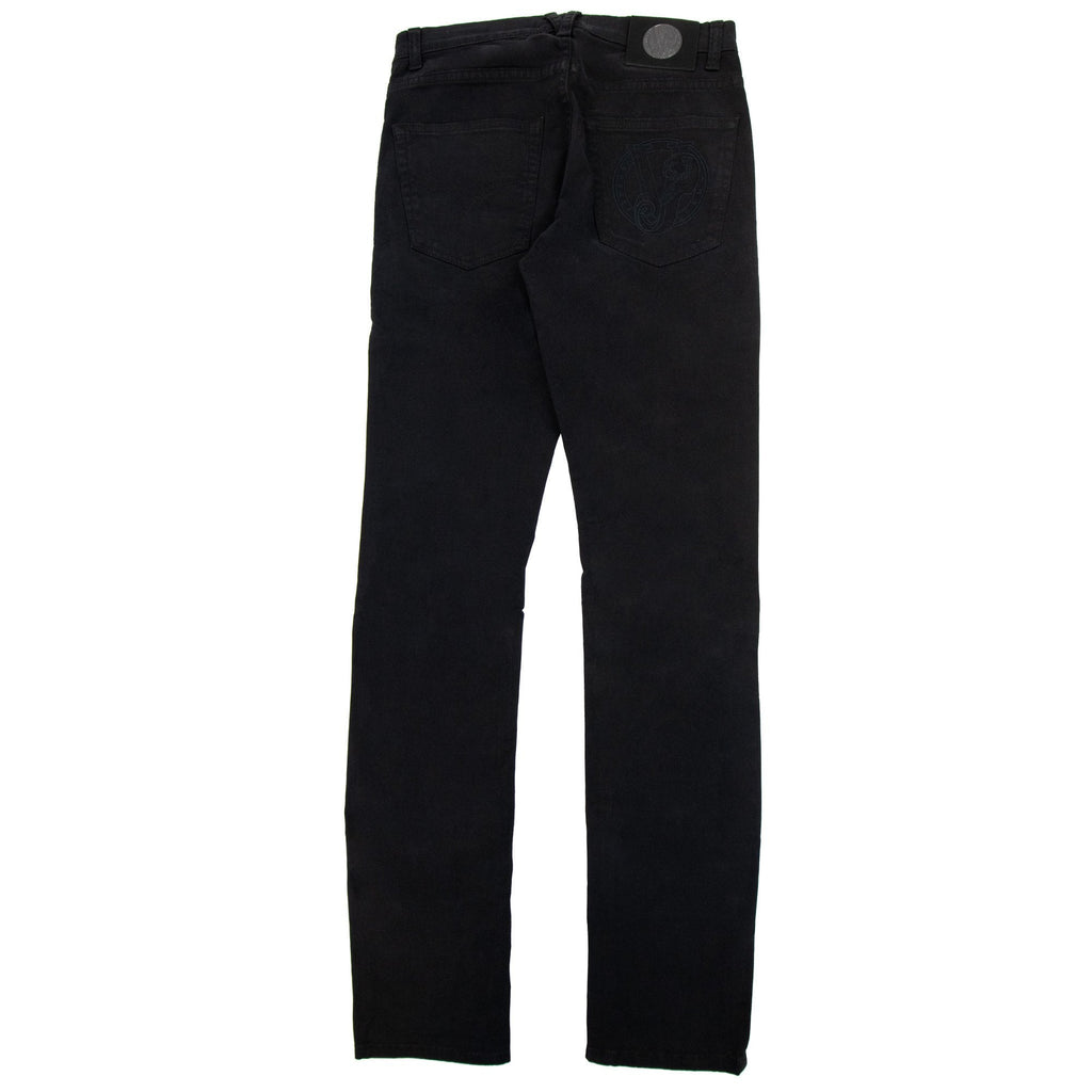Versace Jeans Embroidered Logo Slim Fit Jean Black
