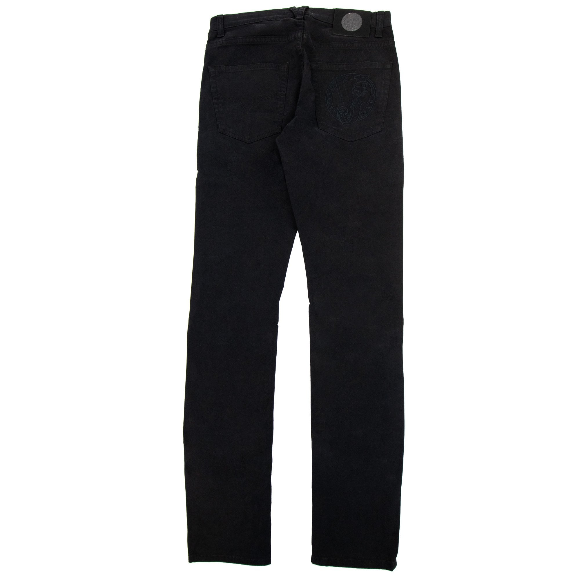Versace Jeans Embroidered Logo Slim Fit Jean Black