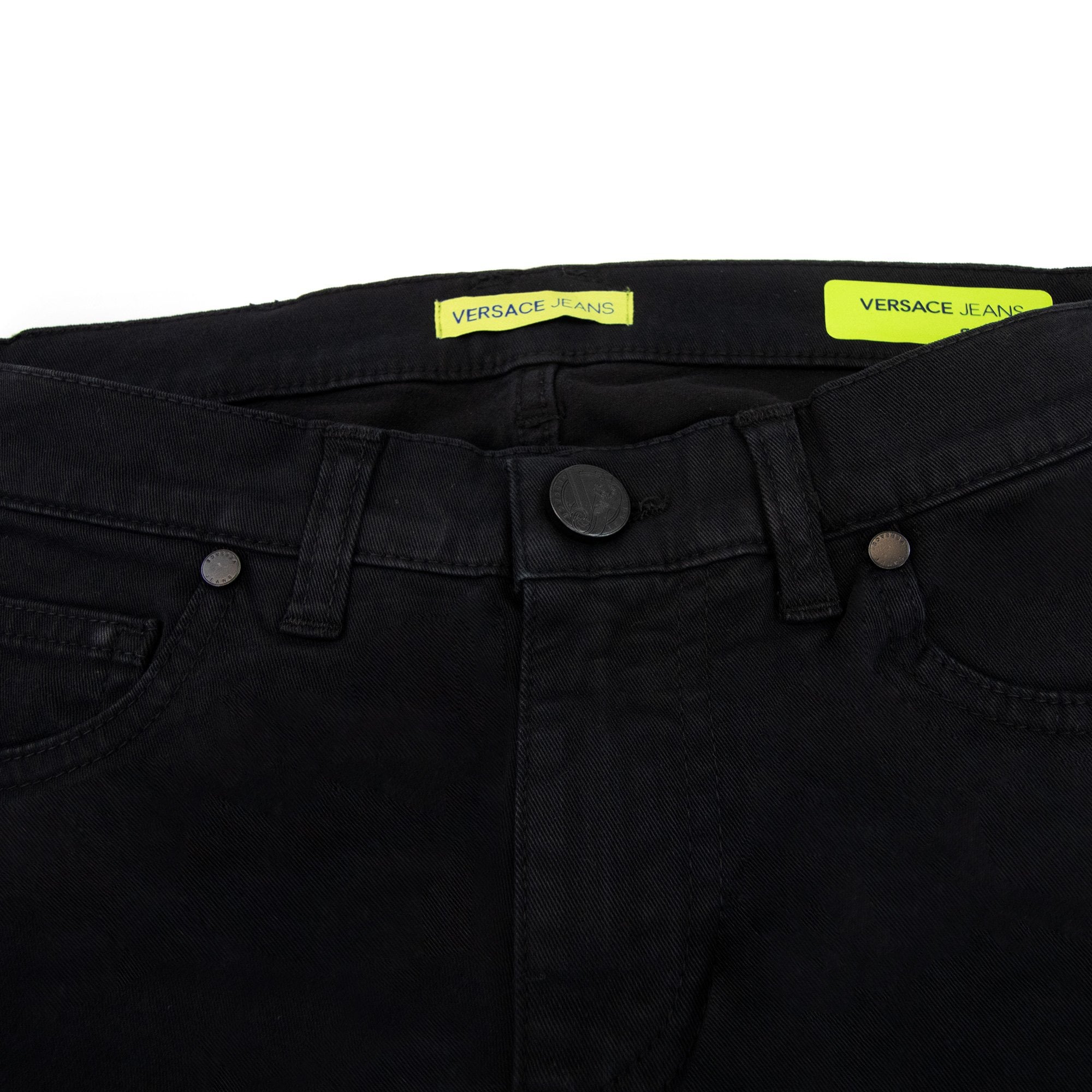 Versace Jeans Embroidered Logo Slim Fit Jean Black