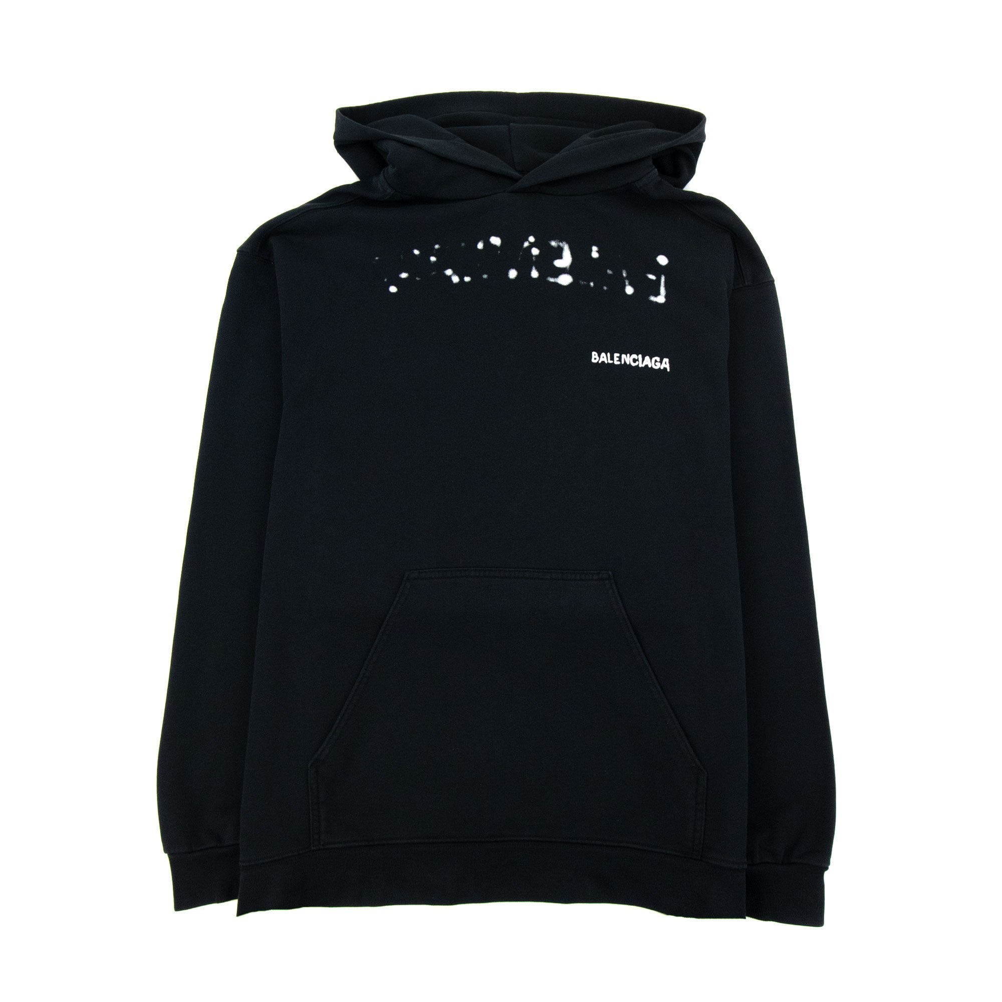 Balenciaga Hand Drawn Logo Hoodied Sweatshirt Black 1070