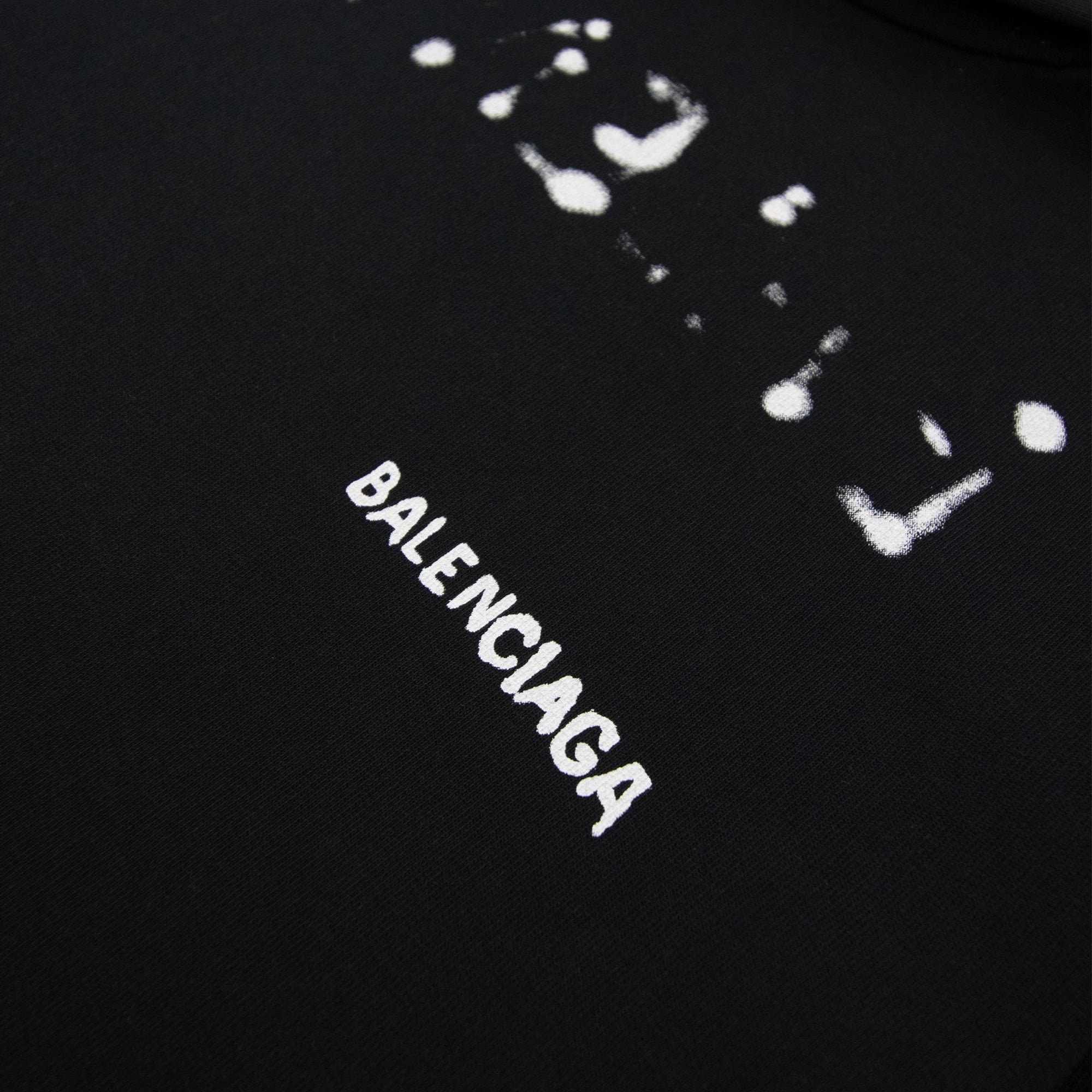 Balenciaga Hand Drawn Logo Hoodied Sweatshirt Black 1070
