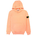 Stone Island Junior Arm Badge Hooded Sweatshirt Salmon V0081