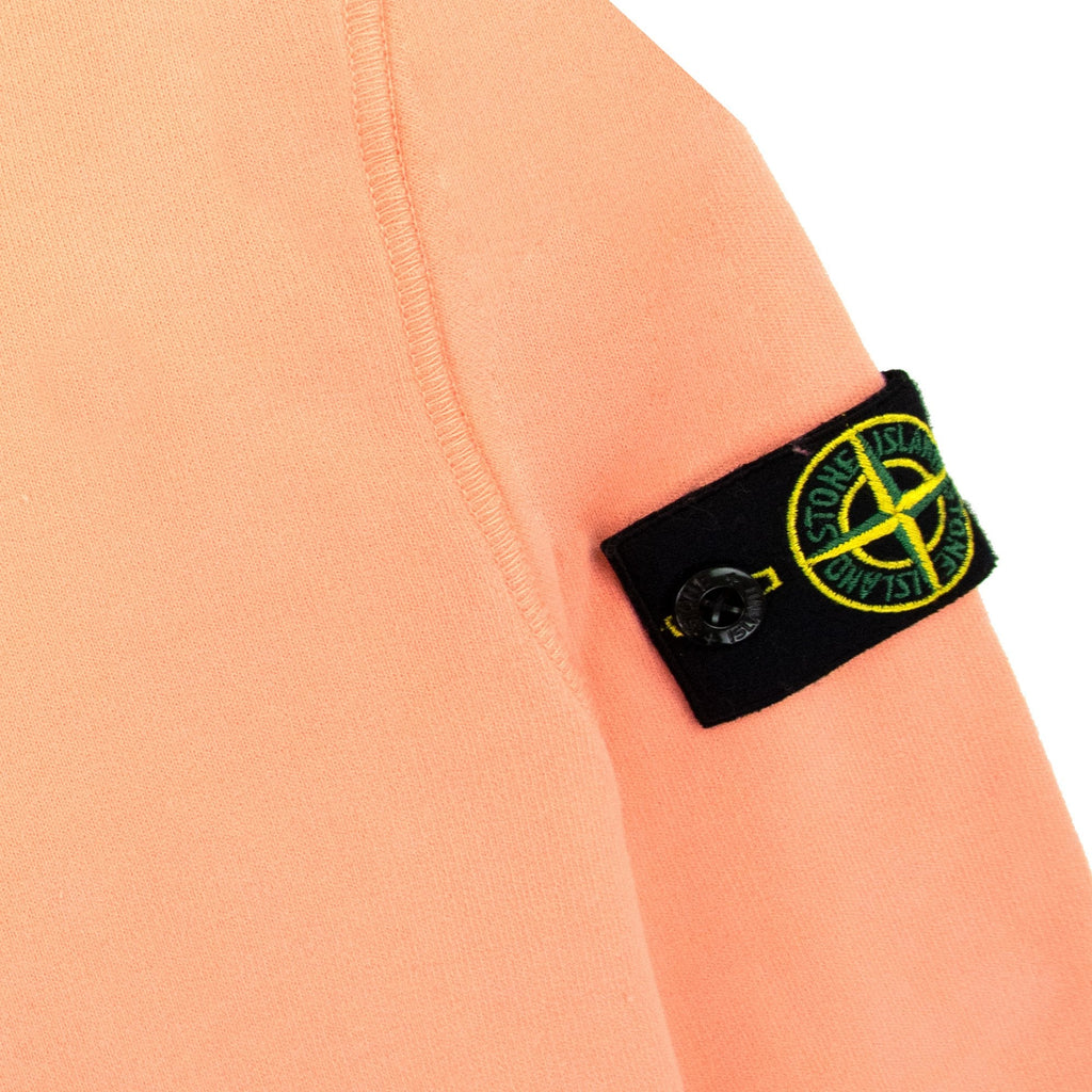Stone Island Junior Arm Badge Hooded Sweatshirt Salmon V0081