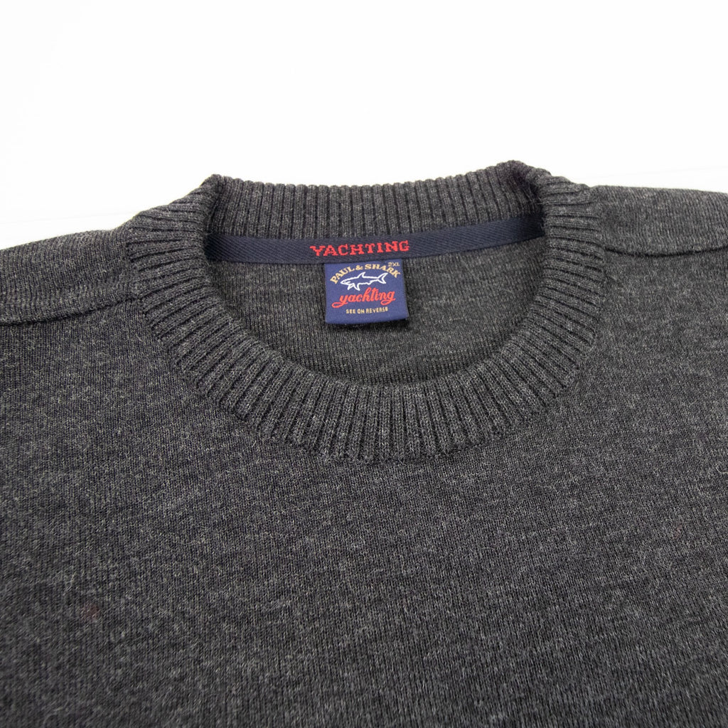 Paul And Shark Chest Zip Pocket Knitted Sweatshirt Dark Grey
