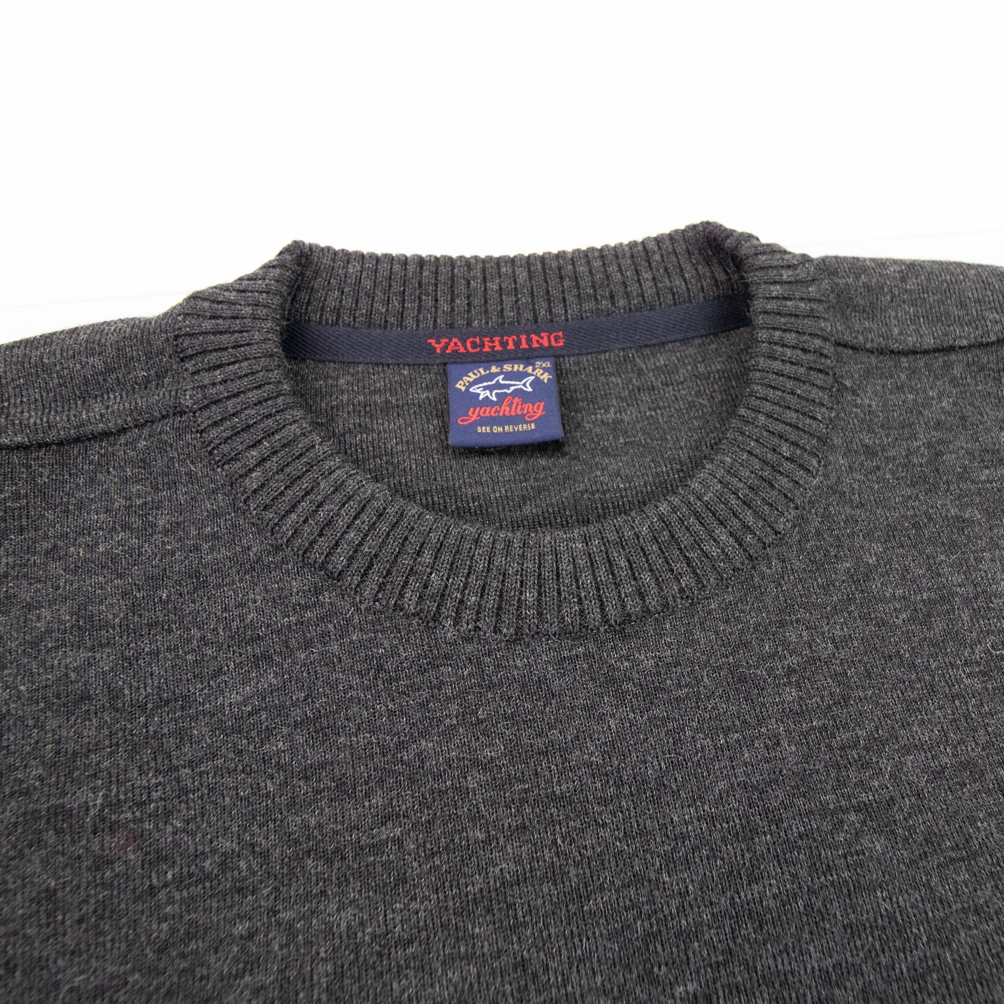 Paul And Shark Chest Zip Pocket Knitted Sweatshirt Dark Grey