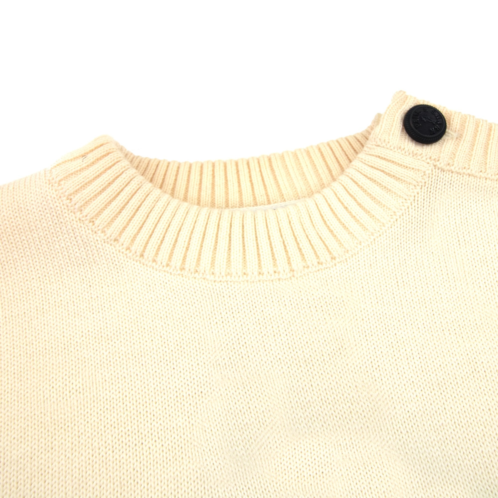 Paul And Shark Shoulder Button Detail Crew Neck Sweatshirt Cream 015