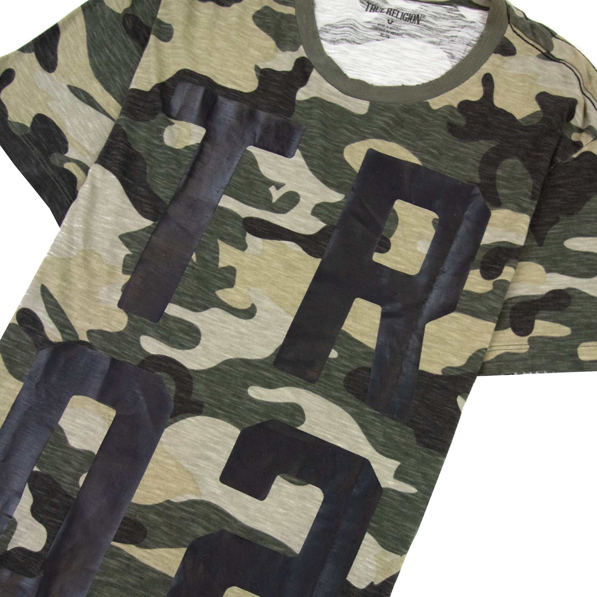 True Religion All Over Camo Print T Shirt Camo