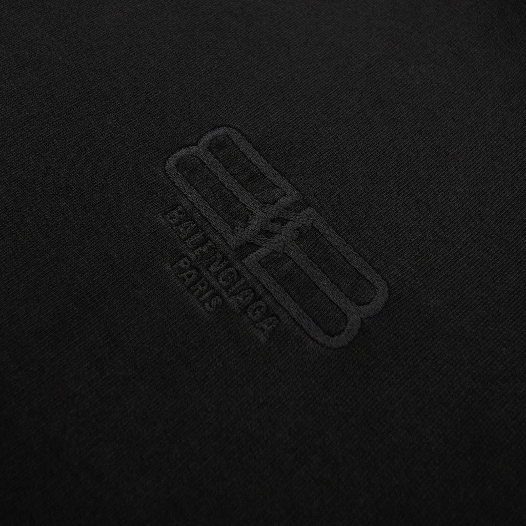 Balenciaga Bb Embroidered Logo Hoodied Sweat Dark Navy