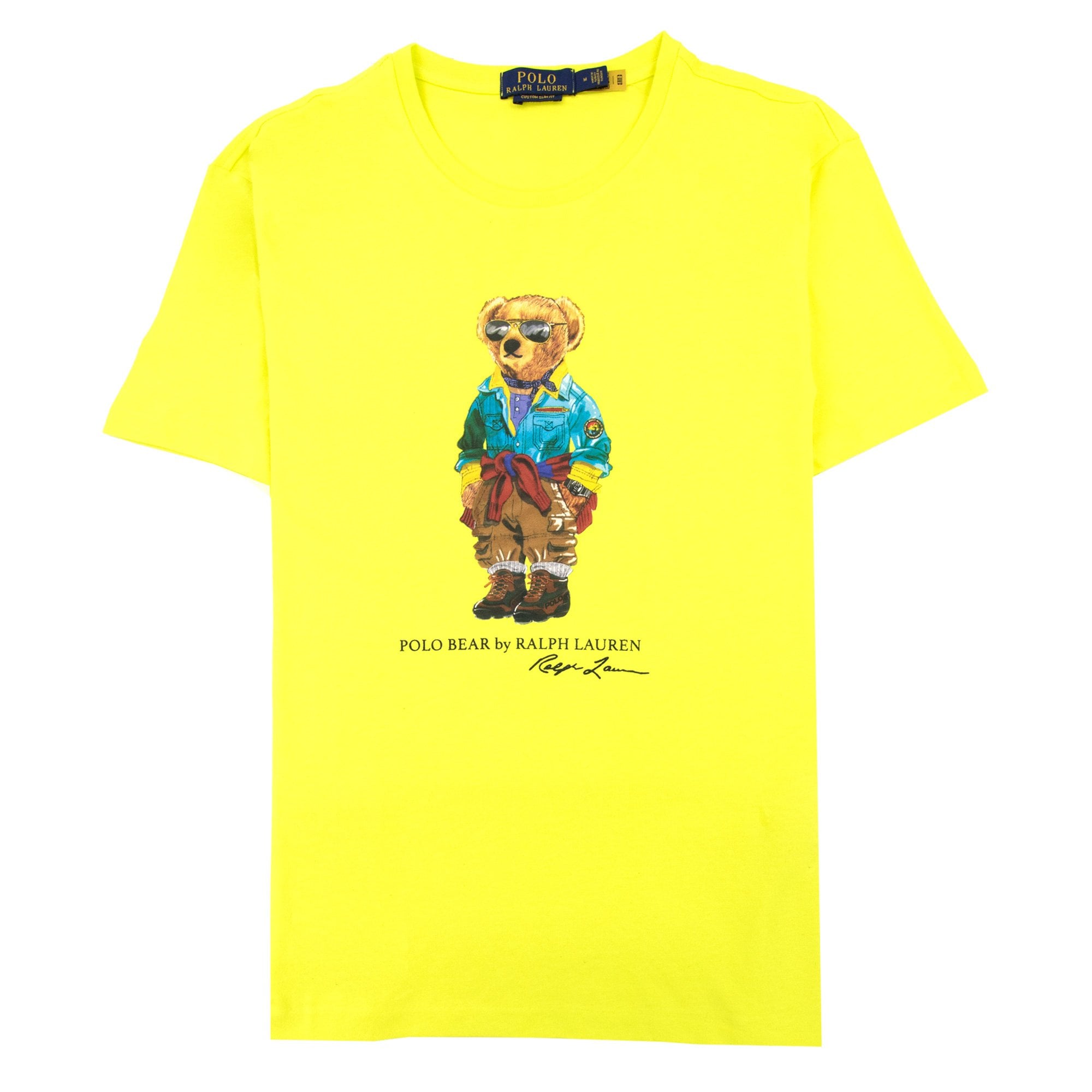 Polo Ralph Lauren Bear Logo Custom Slim Fit T Shirt Yellow