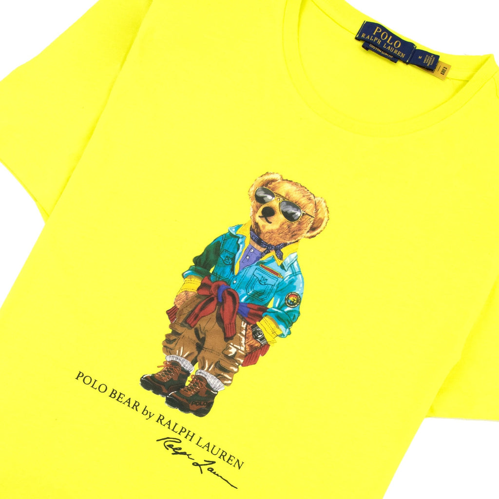 Polo Ralph Lauren Bear Logo Custom Slim Fit T Shirt Yellow