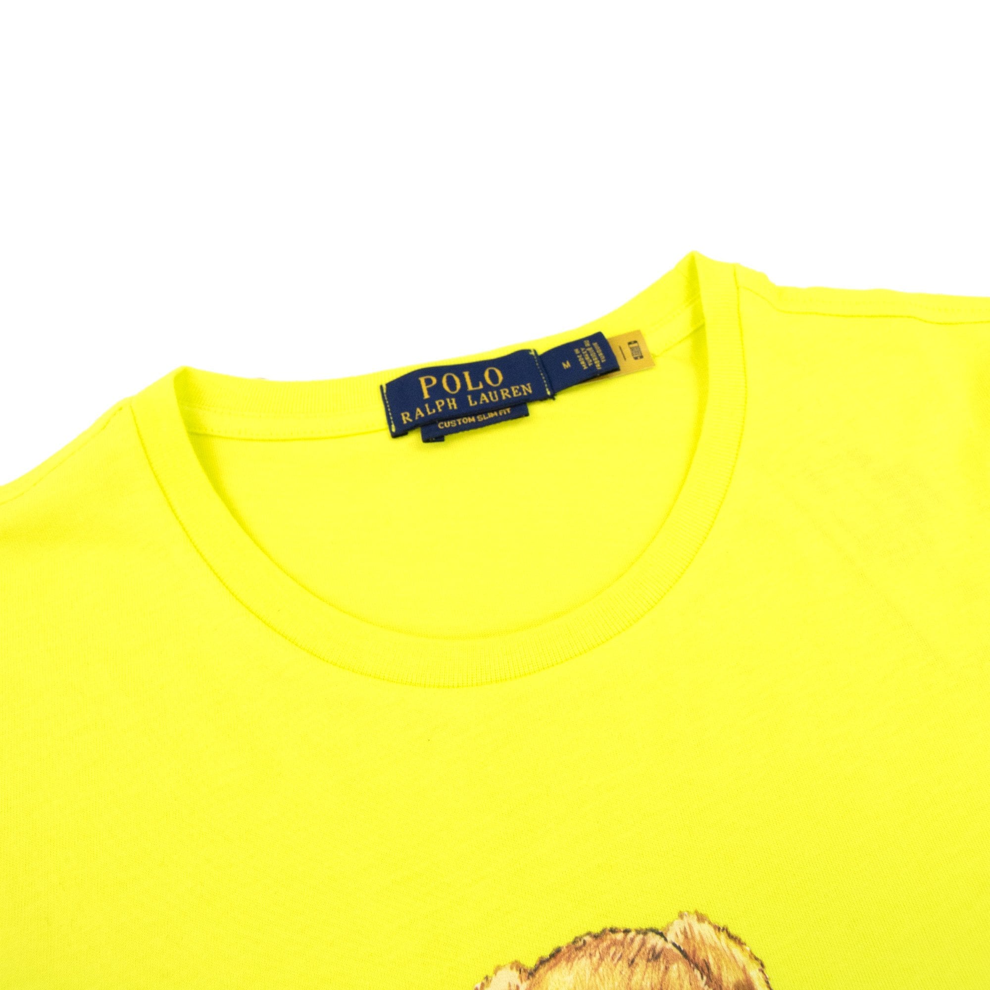 Polo Ralph Lauren Bear Logo Custom Slim Fit T Shirt Yellow