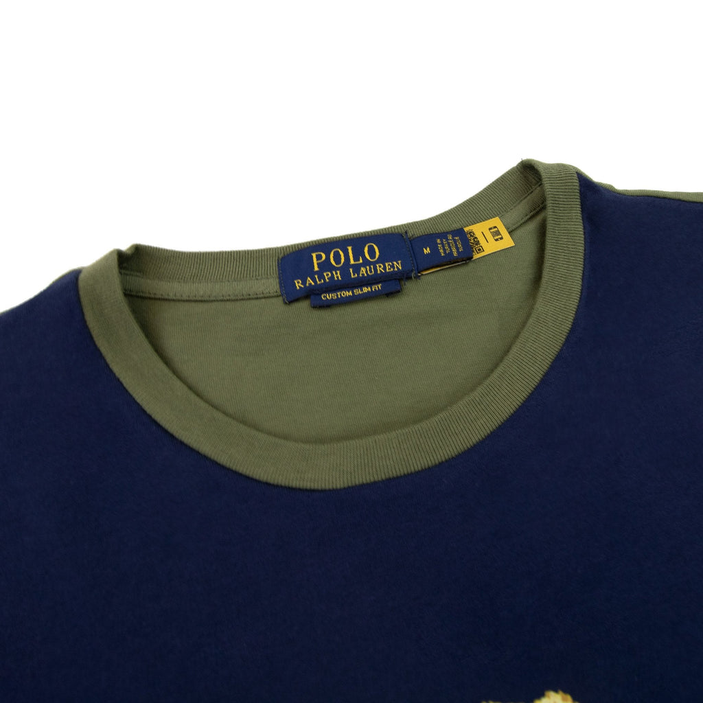 Polo Ralph Lauren Bear Logo Custom Slim Fit T Shirt Navy Blue