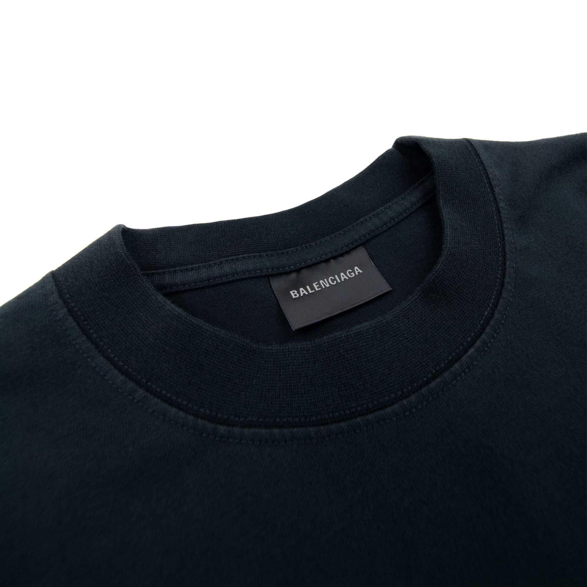 Balenciaga Bb Embroidered Logo T Shirt Dark Navy