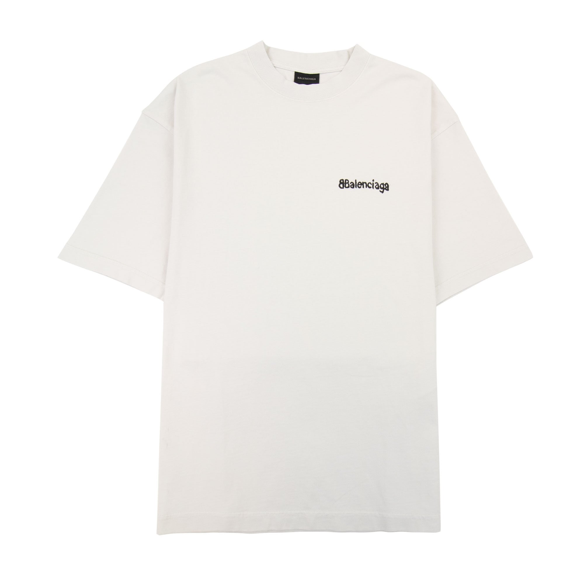 Balenciaga Painted Logo T Shirt White 9081
