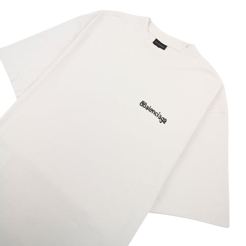 Balenciaga Painted Logo T Shirt White 9081