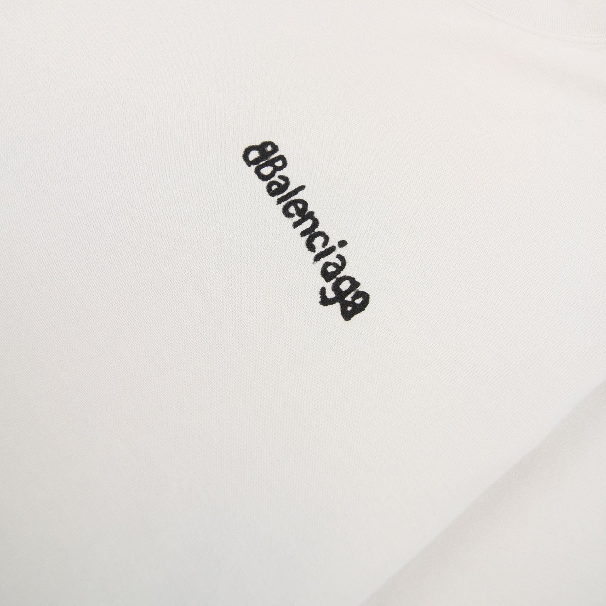 Balenciaga Painted Logo T Shirt White 9081