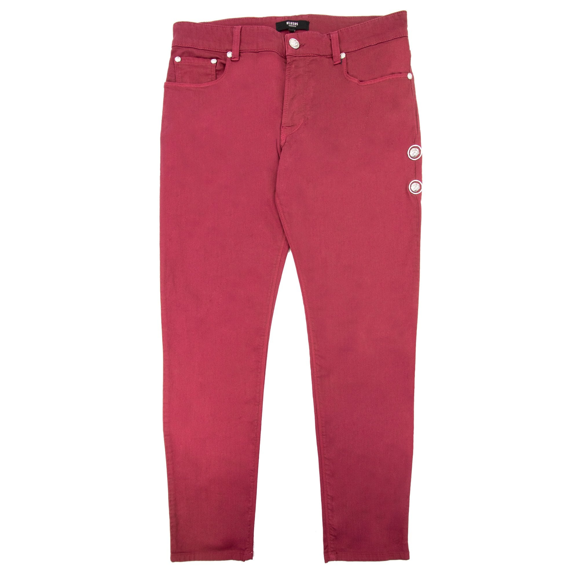 versace versus Rosso Five Pocket Jeans Burgundy
