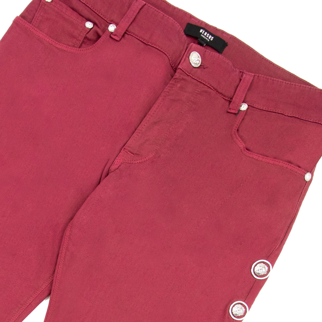 versace versus Rosso Five Pocket Jeans Burgundy
