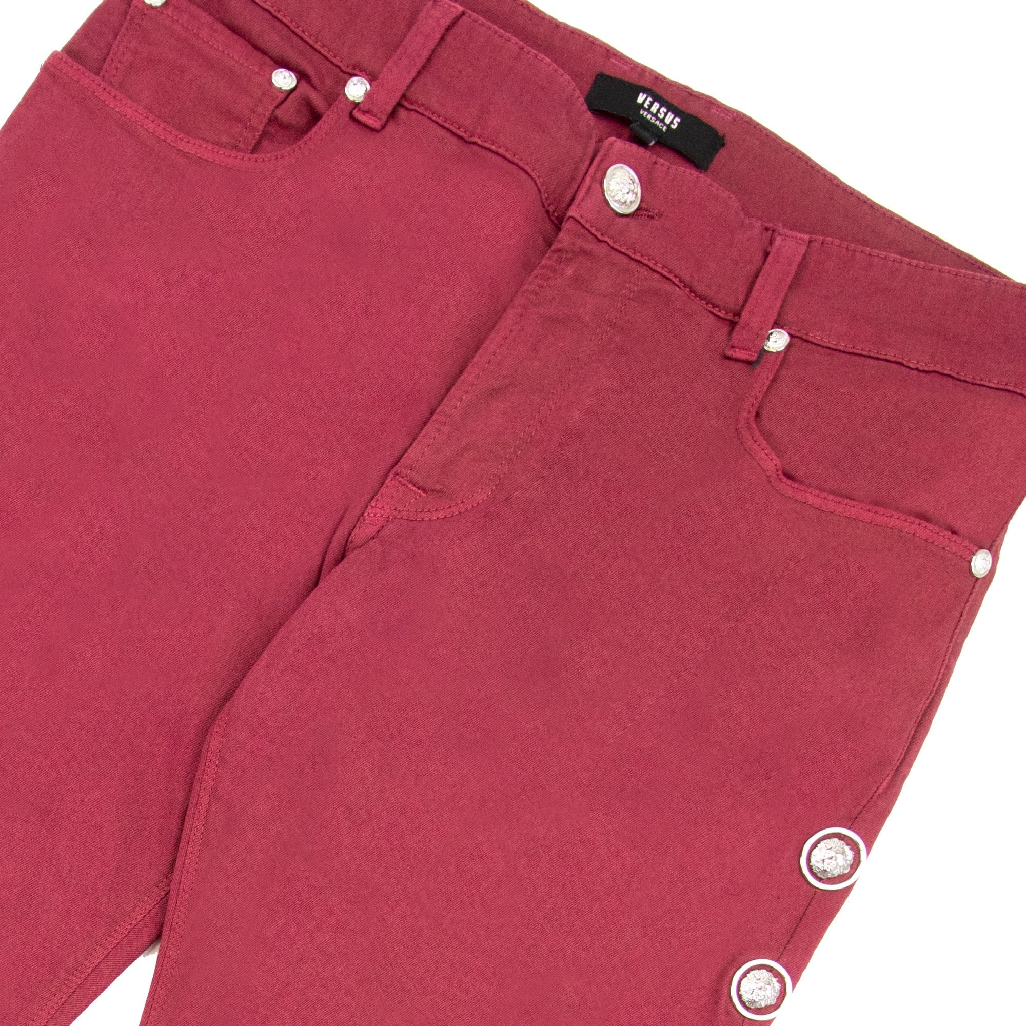 versace versus Rosso Five Pocket Jeans Burgundy