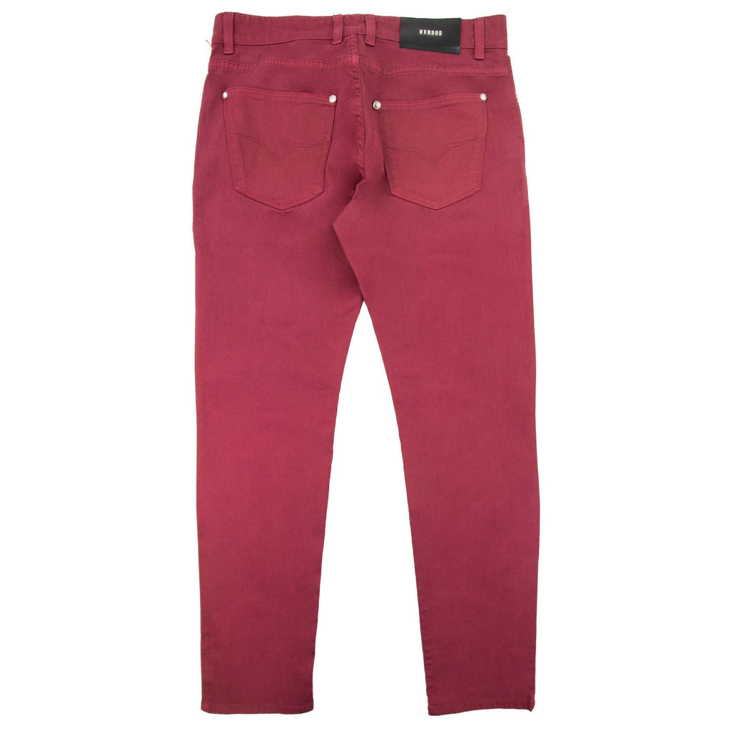 versace versus Rosso Five Pocket Jeans Burgundy
