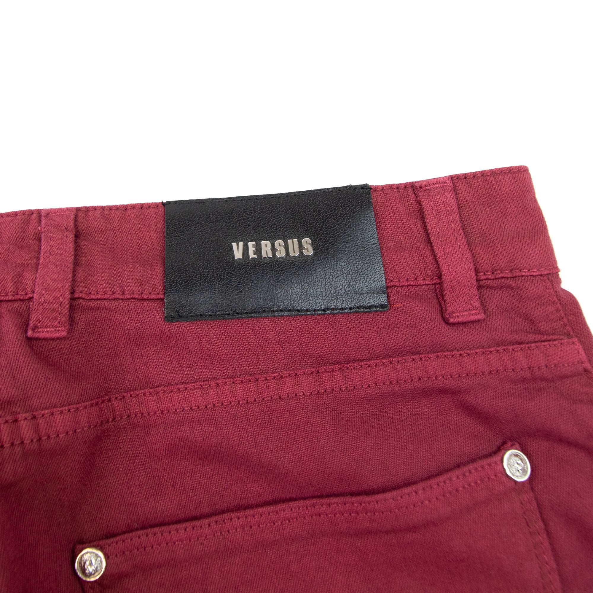 versace versus Rosso Five Pocket Jeans Burgundy