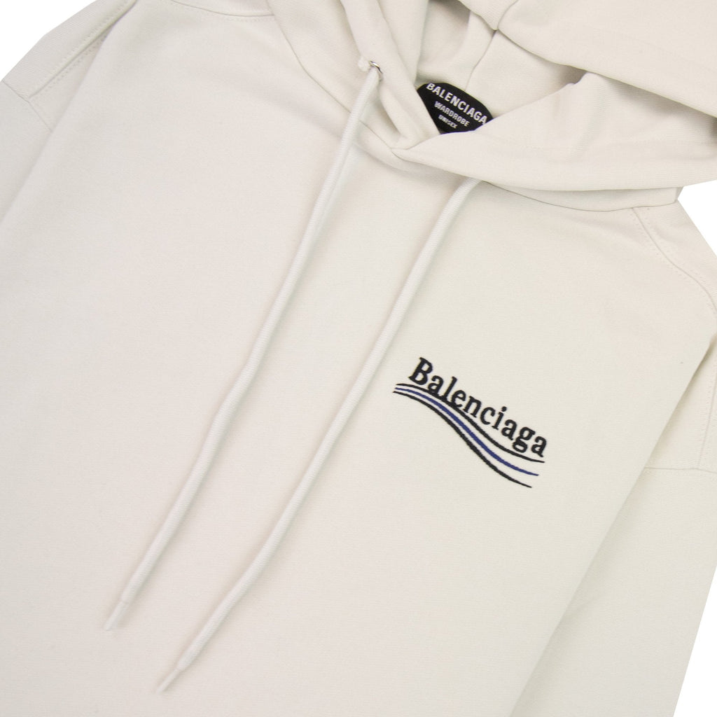 Balenciaga Logo Print Hoodied Sweatshirt White 9084