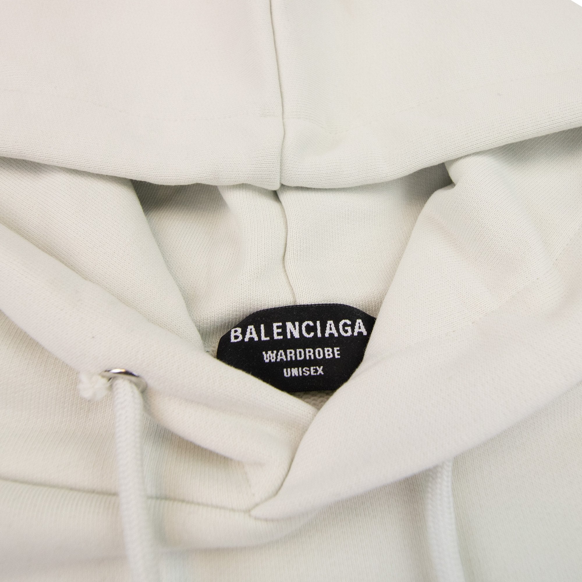 Balenciaga Logo Print Hoodied Sweatshirt White 9084
