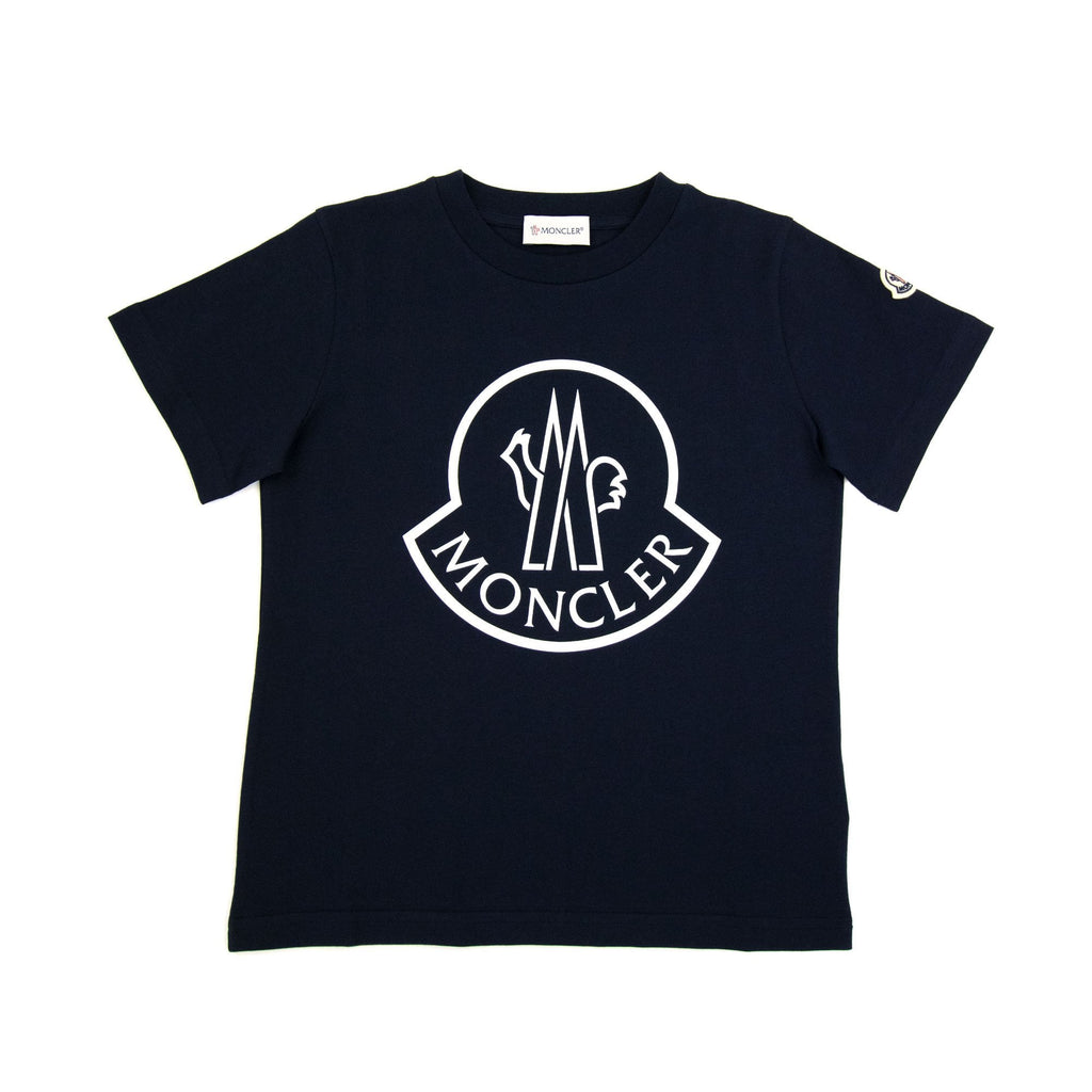 Moncler Junior Logo T Shirt Night Blue 778