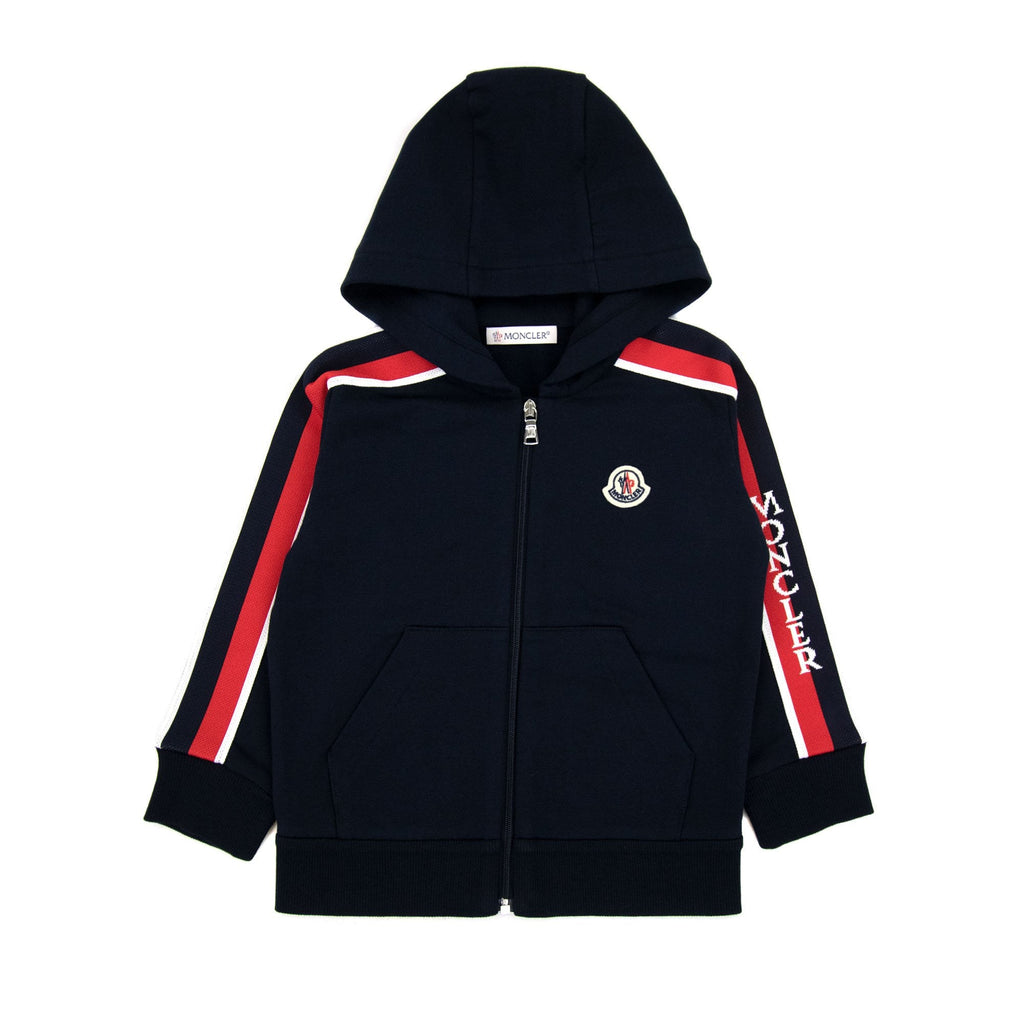 Moncler Junior Tricolour Fleece Hoodie Night Blue 778