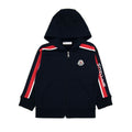 Moncler Junior Tricolour Fleece Hoodie Night Blue 778