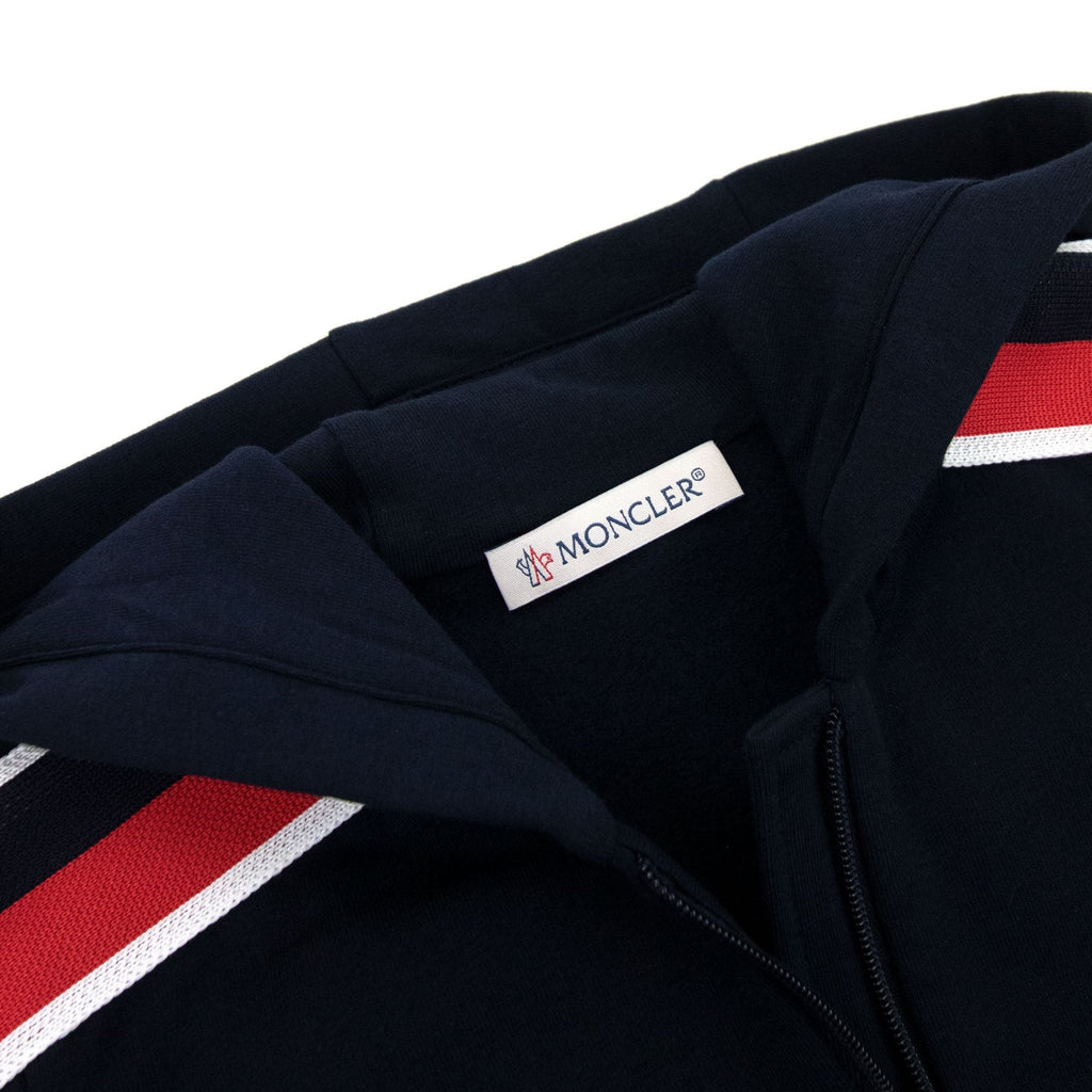 Moncler Junior Tricolour Fleece Hoodie Night Blue 778