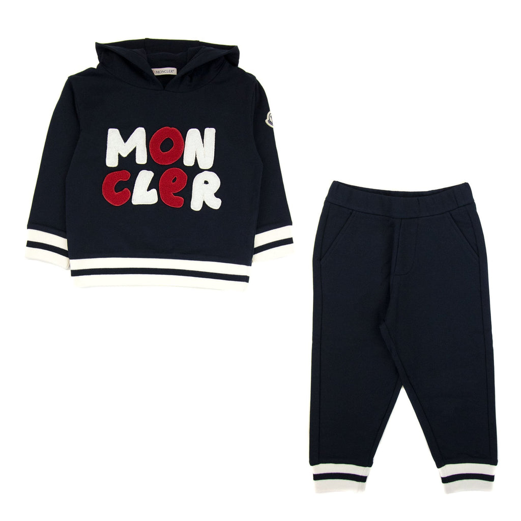 Moncler Junior Embroidered Logo Tracksuit Night Blue 778
