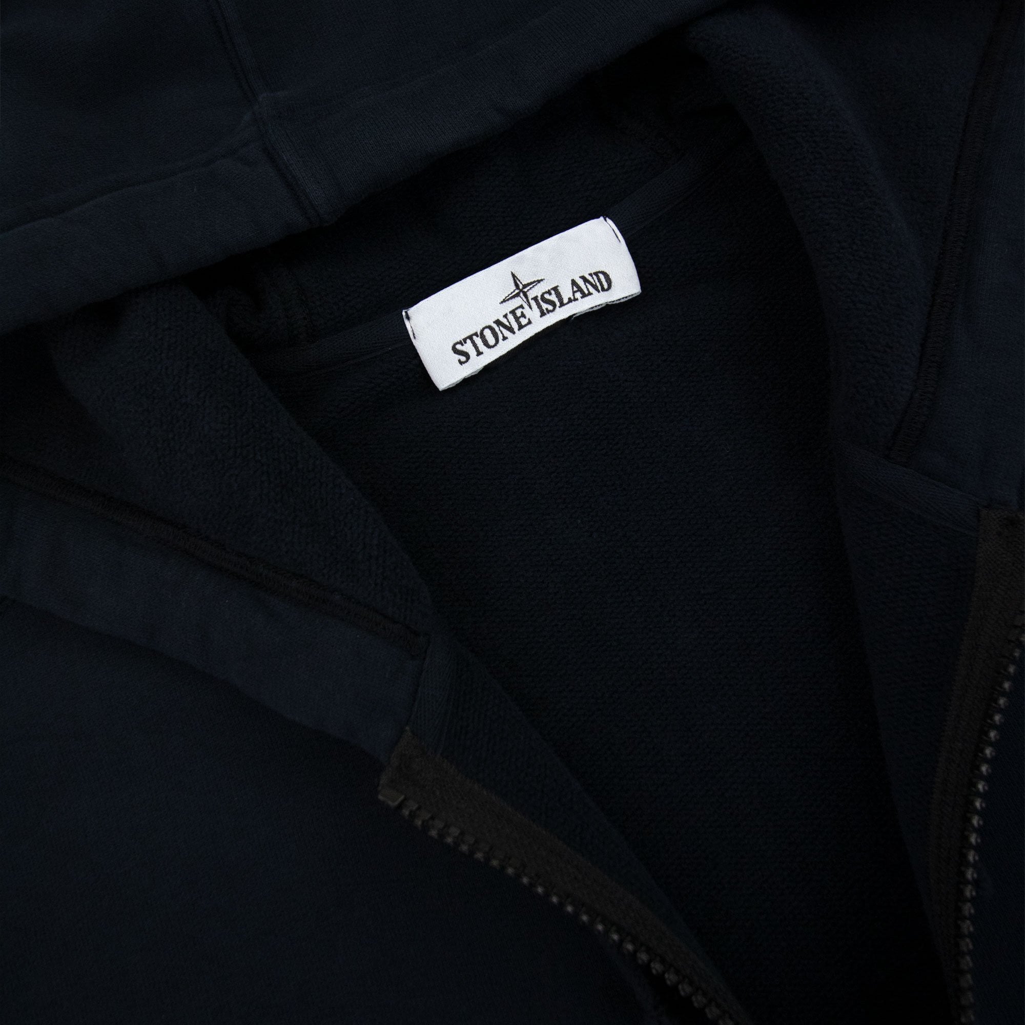 Stone Island 61620 Open Zip Up Hooded Sweatshirt Navy V0020 | ONU