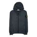 Stone Island 61620 Open Zip Up Hooded Sweatshirt Dark Grey V0062