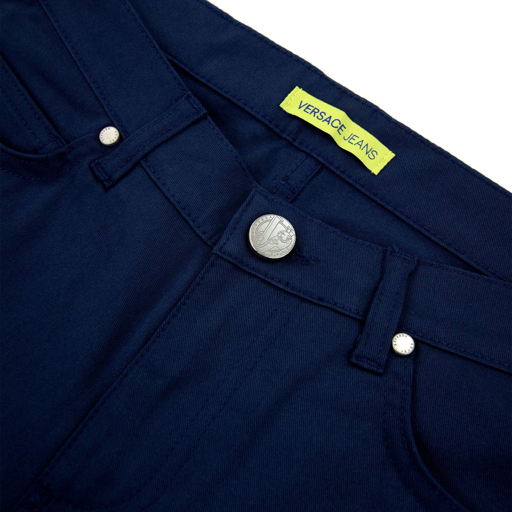 Versace Jeans Slim Fit Round Embroidered Jean Navy Blue