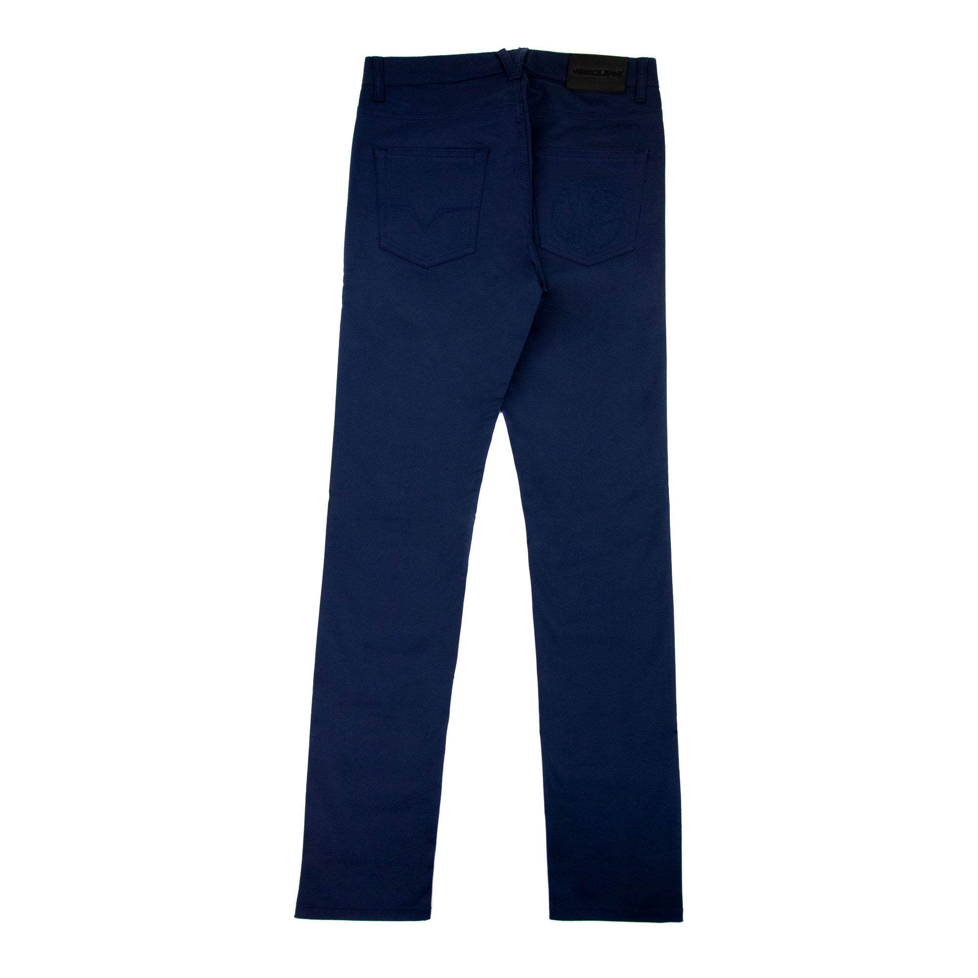 Versace Jeans Slim Fit Round Embroidered Jean Navy Blue