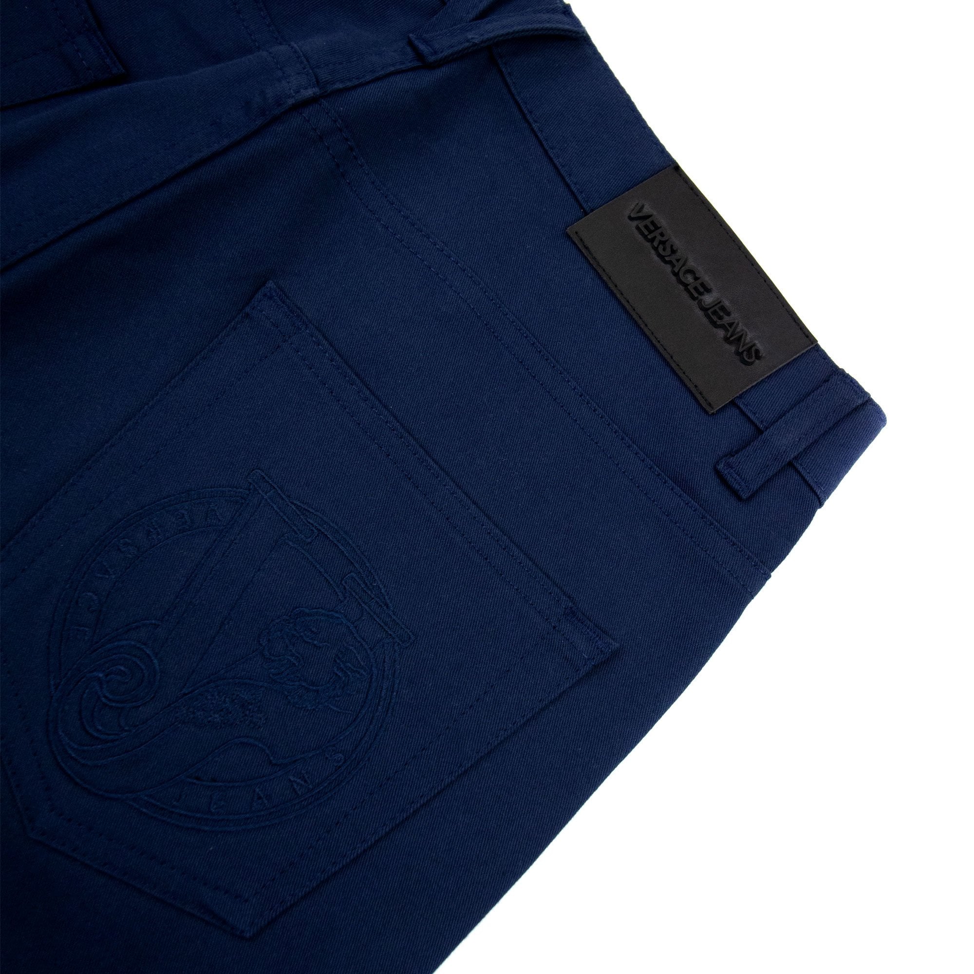 Versace Jeans Slim Fit Round Embroidered Jean Navy Blue