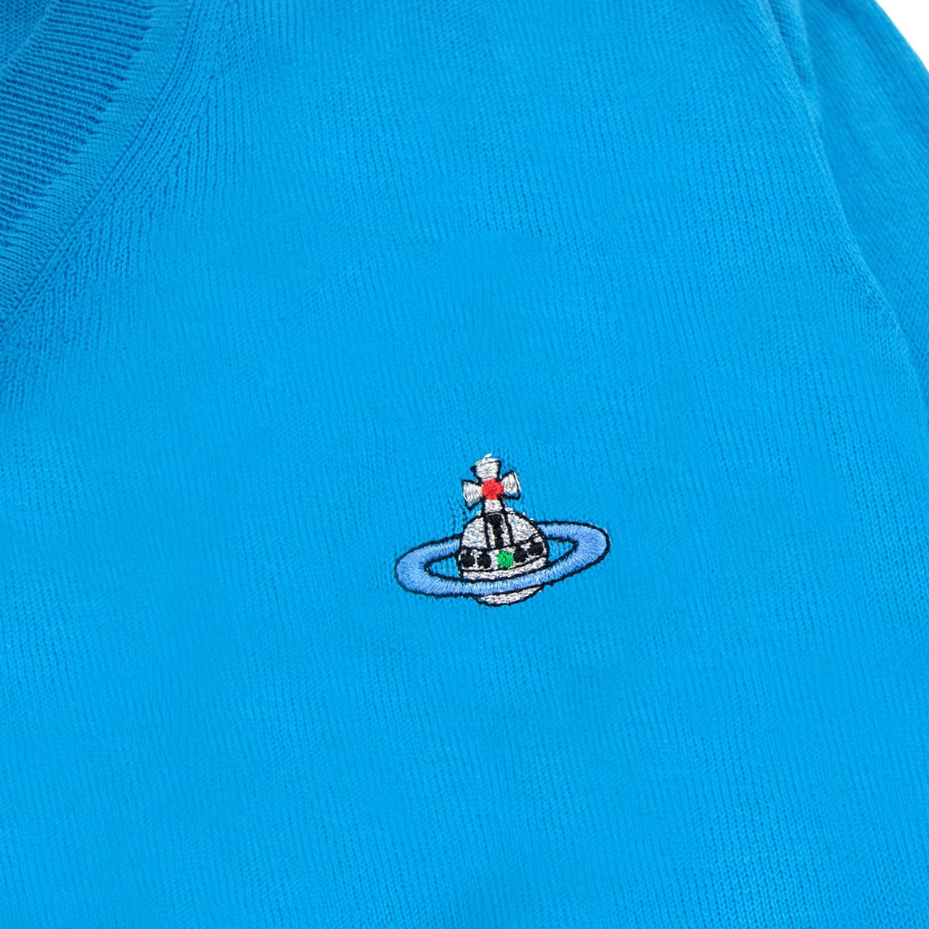 Vivienne Westwood V Neck Knitted Jumper Sky Blue
