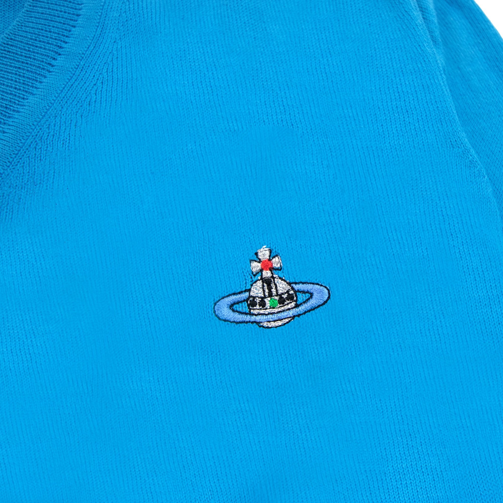 Vivienne Westwood V Neck Knitted Jumper Sky Blue
