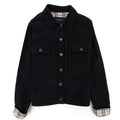 Burberry Woman Farlow Collar Check Denim Jacket Black