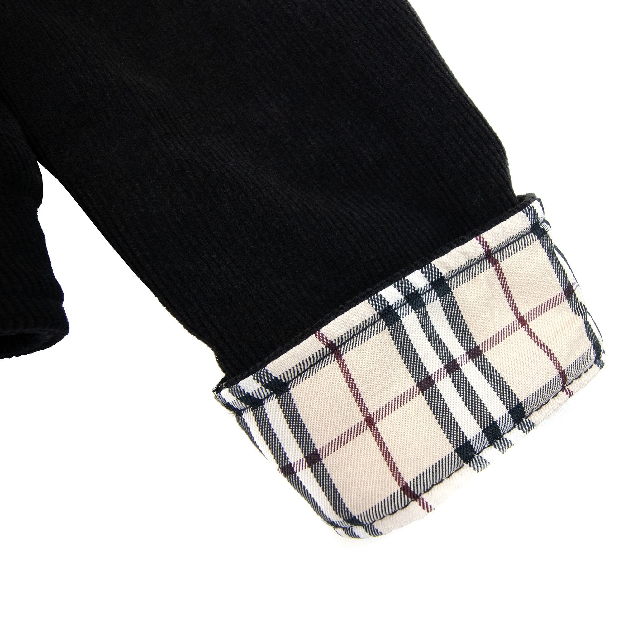 Burberry Woman Farlow Collar Check Denim Jacket Black