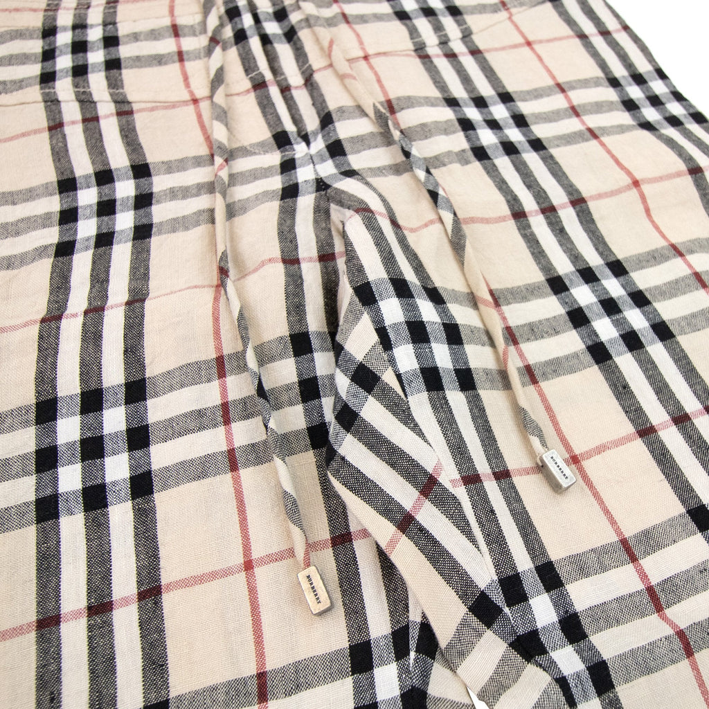 Burberry Woman Garrick Check Wide Leg Trouser Camel